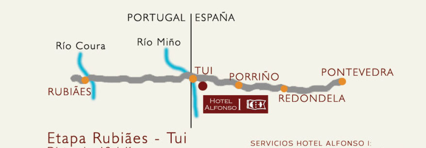 Recorrido hasta Tui en camino santiago